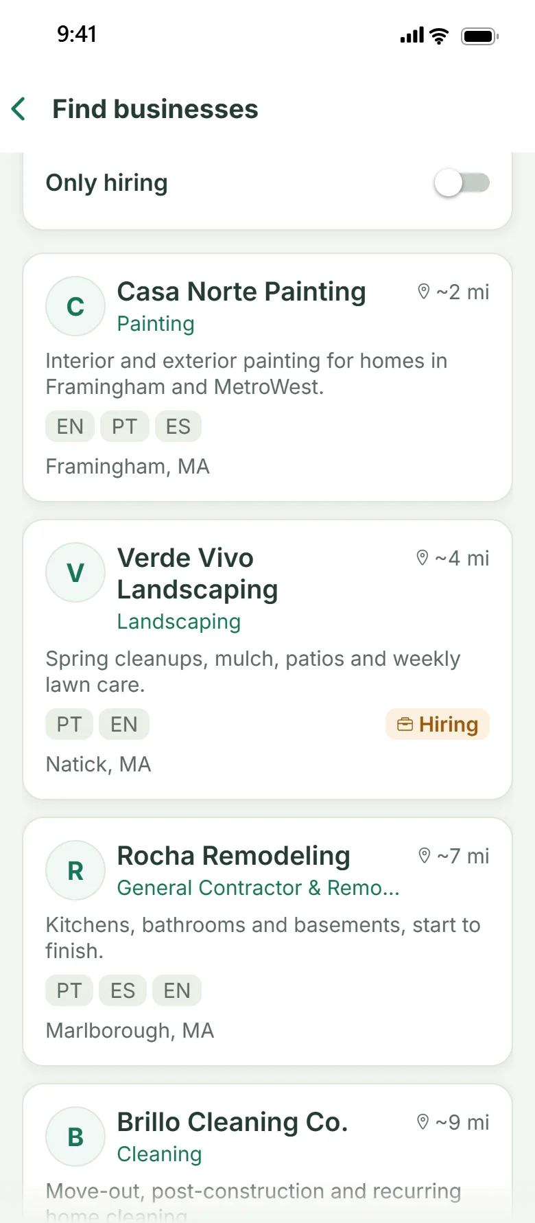 The Ganavo directory: painting, landscaping, remodeling and cleaning businesses near Framingham, MA