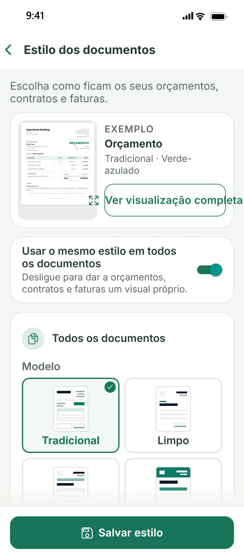 Configurações de estilo dos documentos no Ganavo